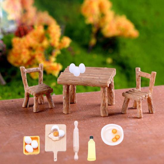 

15 шт., модель кукольного домика с едой, реалистичный миниатюрный стул, набор моделей яиц с оливковым маслом для украшения кухонных сцен