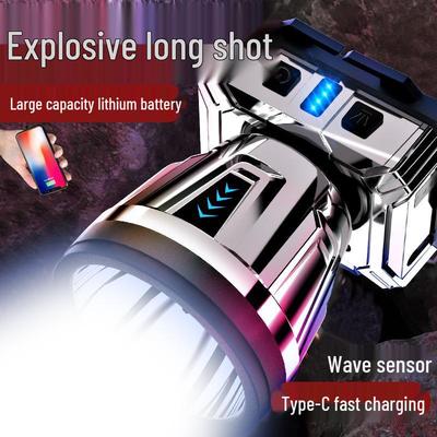 Helmet-Mounted Super Bright Waterproof LED Headlamp with Induction Flashlight and Long-lasting Lithium Battery for Charging Mobile Phones