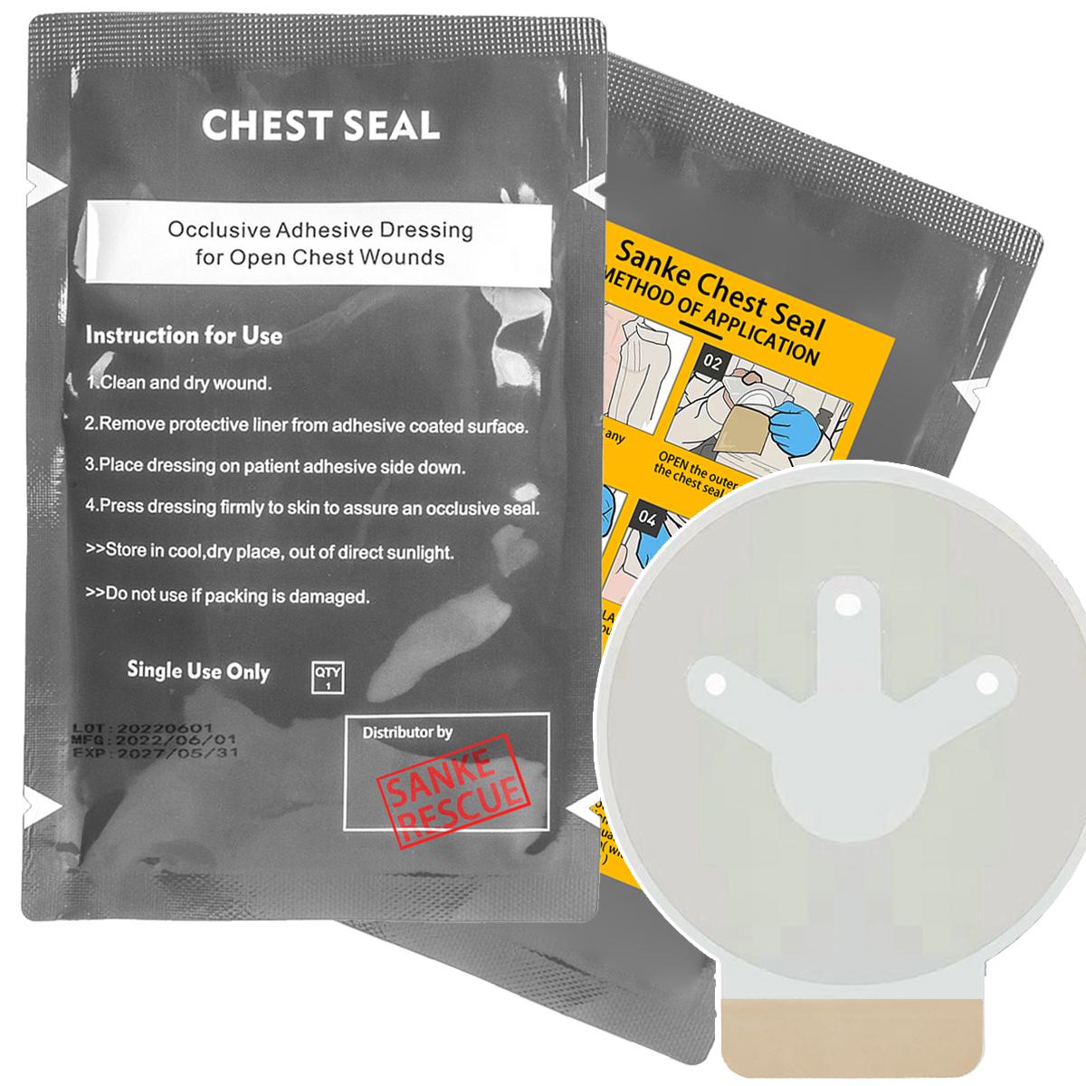 

Medical Chest Seal Vented Dressing Bandage First Aid Kit Rescue Hyfin IFAK Chest Seal Outdoor Emergency Medical Treatment