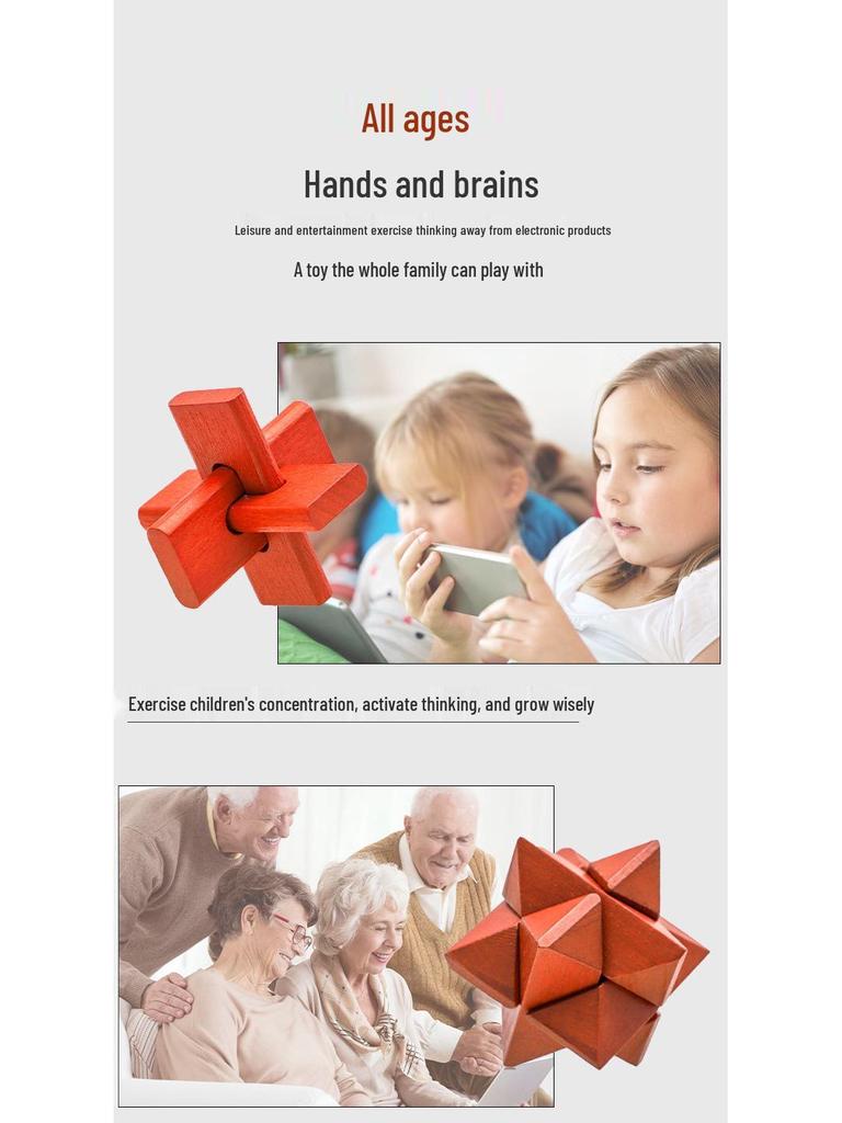 Wooden Educational Toys: Baby & Toddler Developmental Unlocking Set (6 Pieces)