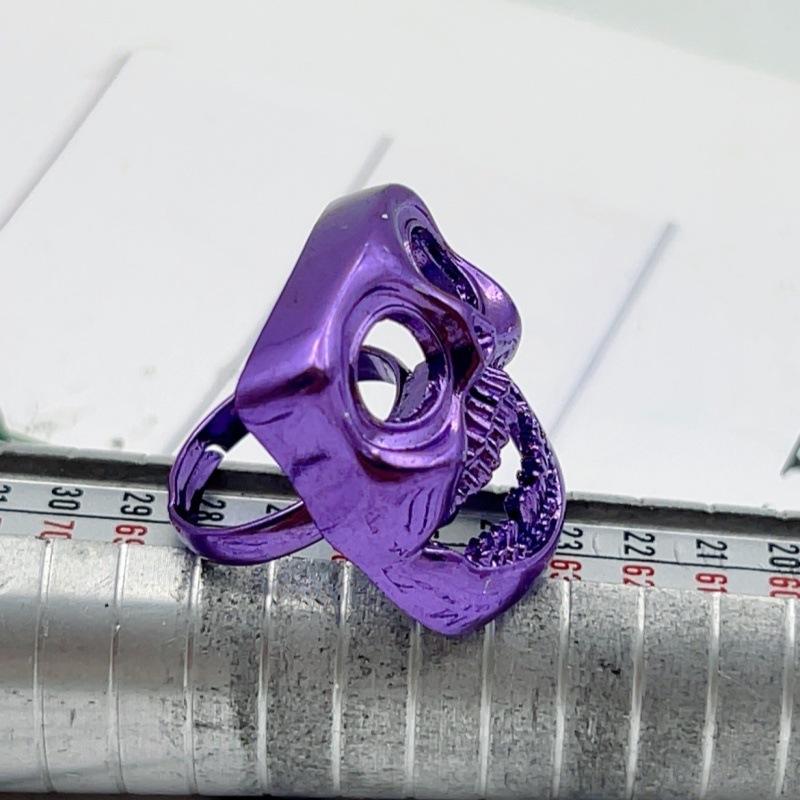 

Stainless Steel Skull Ring Women Men Gothic Purple Copper Tone Statement Zircon for Streetwear Punk Party Occasions Personality one size fits all