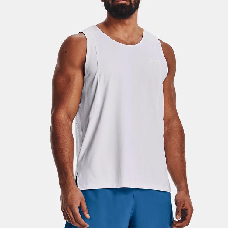 Under Armour Iso-Chill Casual Sports Solid Crew Neck Tank Top Men Tops Gray 1372300-100