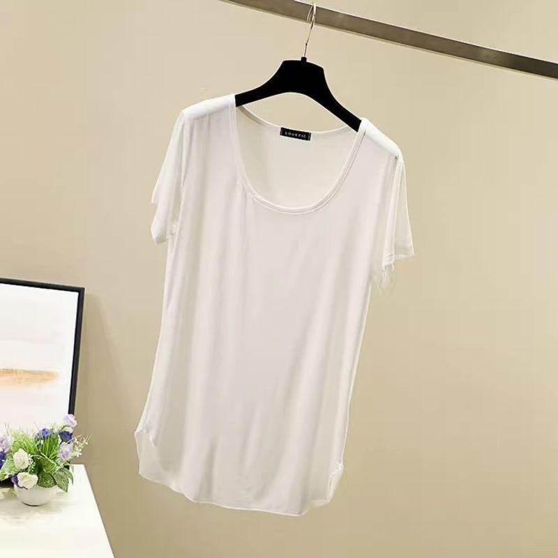 

Модальная футболка с круглым вырезом, коротким рукавом, свободного кроя White M