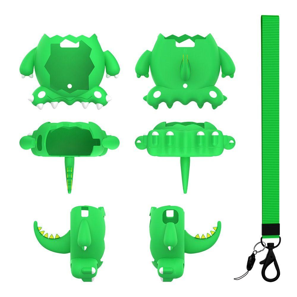 Silicone Protective Case Anti-Scratch Shockproof Skin Cover Sleeve Cartoon Dinosaur with Lanyard for Tamagotchi Paradise