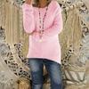 Damen Pullover Tops Rundhals Langarm Locker Stricktops Einfarbig