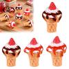 DIY Craft Embellishments 10Pcs Mini Ice Creams, Tiny 3D Strawberry Jam Resin Dessert Miniature Collection Items Miniatures for Doll Mansion, Projects,