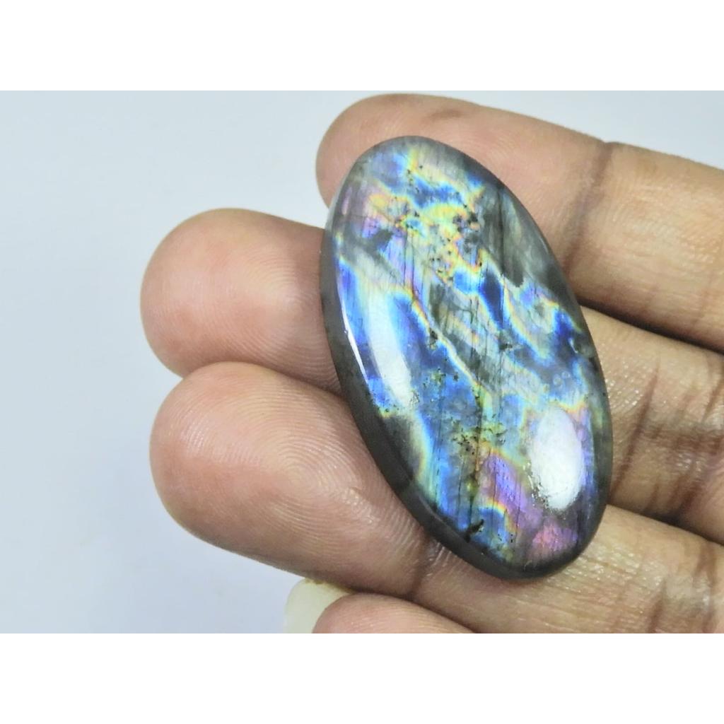 22X42X06MM Natural Purple Labradorite Spectrolite Oval Loose Gemstone 59Cts. D-406