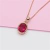 Purple Gold-Plated Rose Gold Inlaid Redstone Pendant Women'S Simple Temperament Light Luxury Fashion Classic Colored Gold Necklace