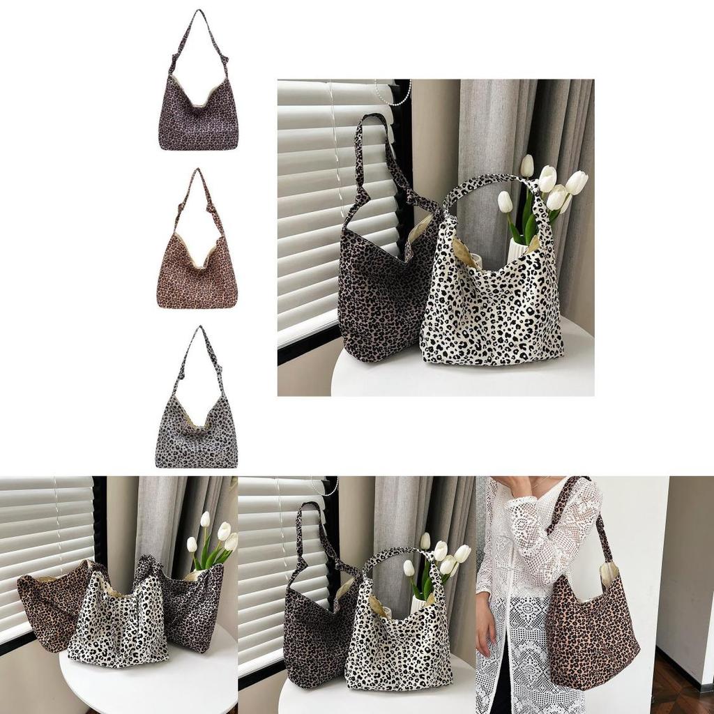 2024 Stylish Lazy Leopard Print Large Capacity Shoulder Bag For Women Chic Casual Use