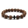 Geometric Wooden Beaded Bracelets With Stainless Steel Spacers For Men And Women