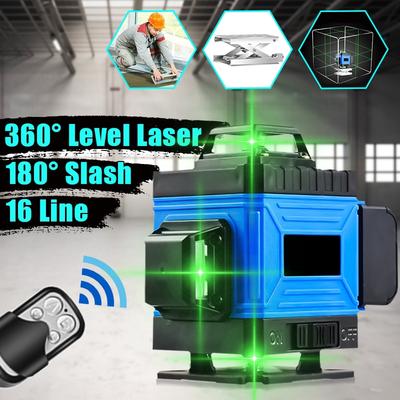 4D 16 Lines Laser Level Green Laser Self-Leveling 360 Horizontal And Vertical Cross Super Powerful Green Beam Level Level