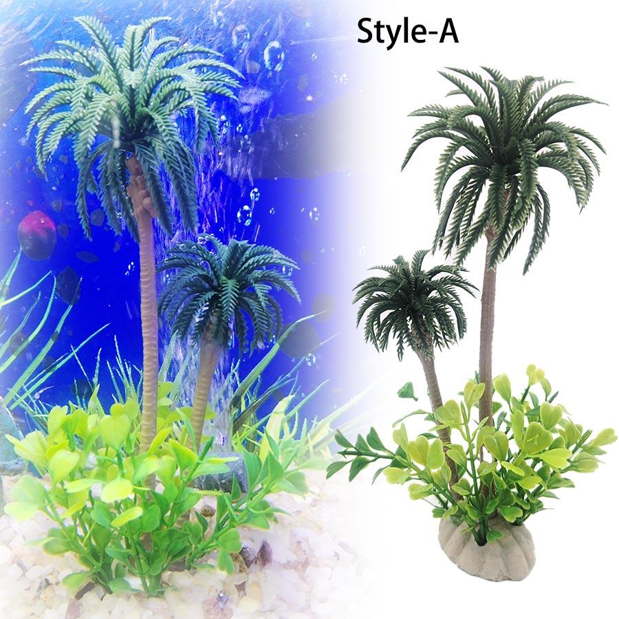 

Аквариум Кокосовая пальма Искусственное растение Ремесло Ландшафт Украшение для аквариума Зеленое дерево Аксессуары Орнамент Style-A