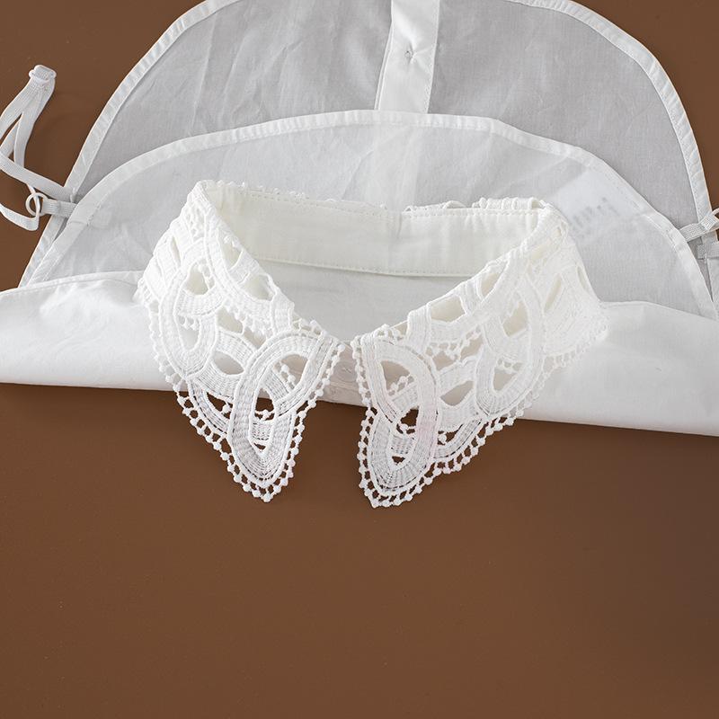 New Fake Collar Shirt Women White Lapel Ruffles Stand False Collar Woman Girls Detachable Collar Lace Removable Half Shirt
