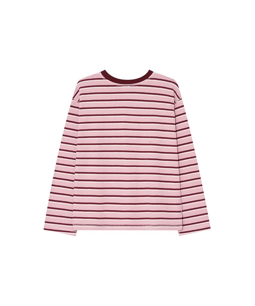 Seuteulaipeumagalin Stmg Logo Striped Long Sleeve Pink