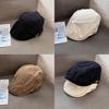 Simple Solid Color Letter Embroidery Neutral Casual Beret For Fall Use Daily