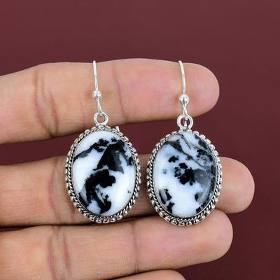 Orecchini turchese bufalo bianco orecchino gemma fatto a mano orecchino argento sterling 925 gioielli pietra natale orecchino pendente vintage regali per lei