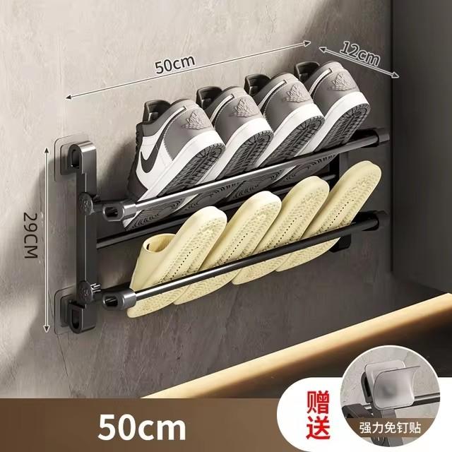 

Полка для обуви без перфорации, настенная полка для обуви, экономящая место в ванной комнате и туалете, многофункциональная полка, складной органайзер для всякой всячины