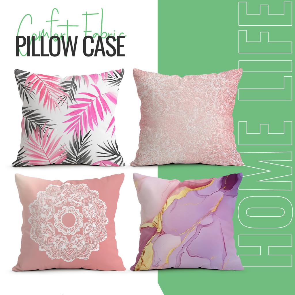 Pink Bohemian Style Cushion Pillowcase Printed Polyester 45x45cm Throw Pillowcover Decorative Sofa Cushion Pillowslip Home Decor