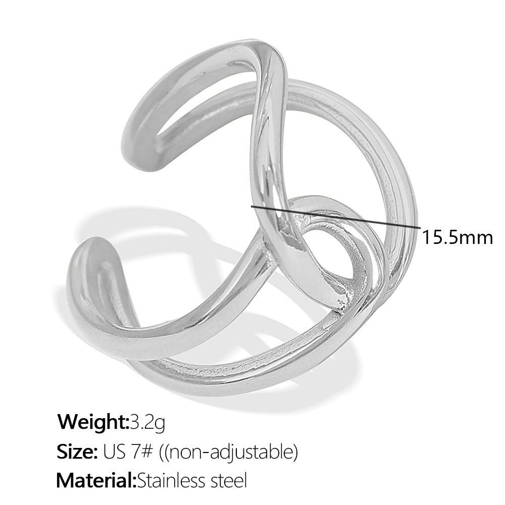 Chic Women's Open Stainless Steel Geometric Ring