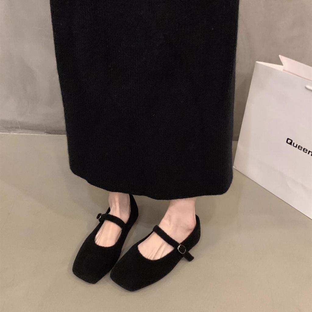Flat-bottomed Korean Version of Mary Jane Single Shoes Women's Shoes Spring, Autumn and Winter Black Gentle All-match Shoes