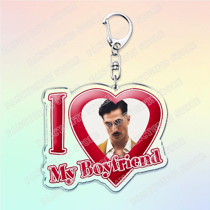 

I Love My Boyfriend Singer David Damiano Keychain for Accessories Eurovision Victoria De Angelis Keyring Jewelry Friends Gifts