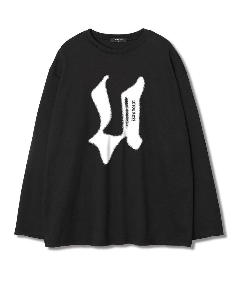 UNDEROFF Layered Crew Neck Long Sleeve Vintage Gothic T-Shirt Black