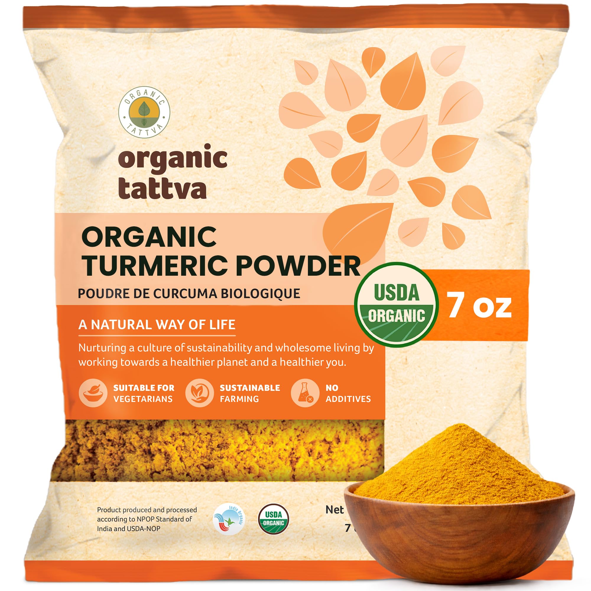 

Organic Tattva, Organic Gluten Free Turmeric (Haldi) Powder - 100 Gram | Quality Indian Spice, High Curcumin Content Haldi Powder