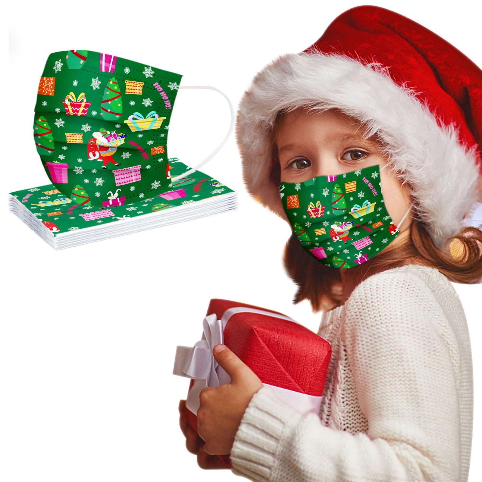 

Детская маска Одноразовая рождественская маска для лица Промышленная 3-слойная ушная петля 10 шт.