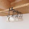 No Punching Household Kitchen Cup Hook Rack Cabinet Double Row Hanger Hanging Hook Finishing Storage Rack