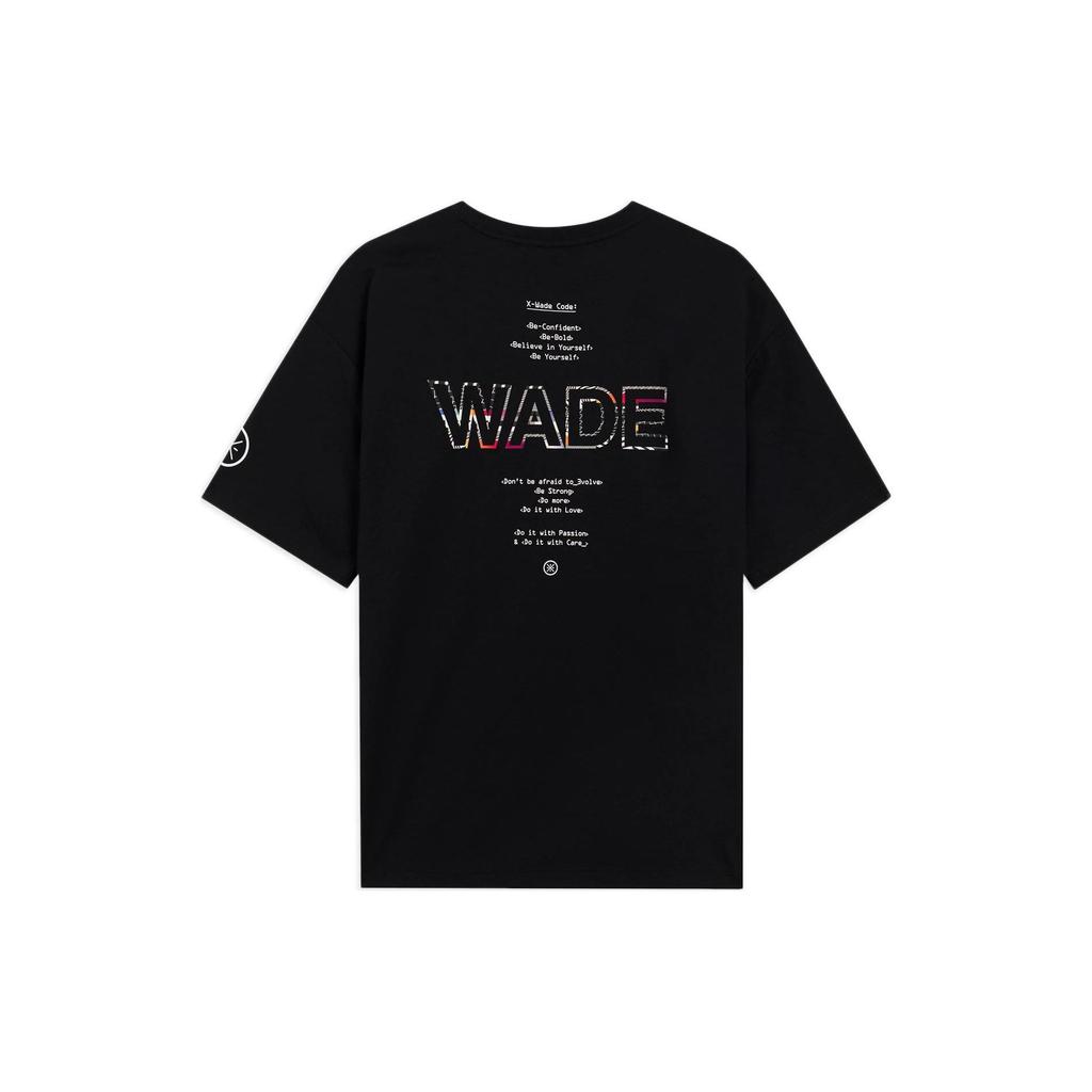 Li-Ning Wade Series Alphabet Print Round Neck Short Sleeve T-Shirt Men Tops Black AHSS437-1