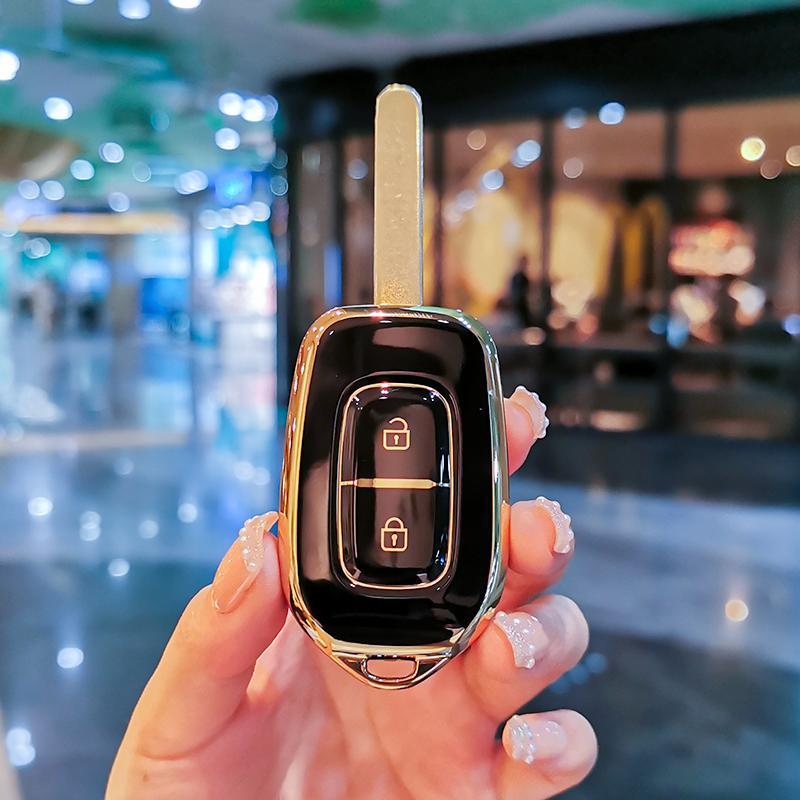 

Чохол для ключів TPU Fob для Renault Kwid Traffic Symbol для Dacia Sandero Logan Duster 2016 2017 2018 Аксесуари Shell чорний