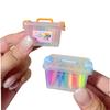 1 Set Mini Dollhouse 8-Color Ultra Light Clay Box Model Doll House Handheld Box Decoration Props Miniature Scene Accessories