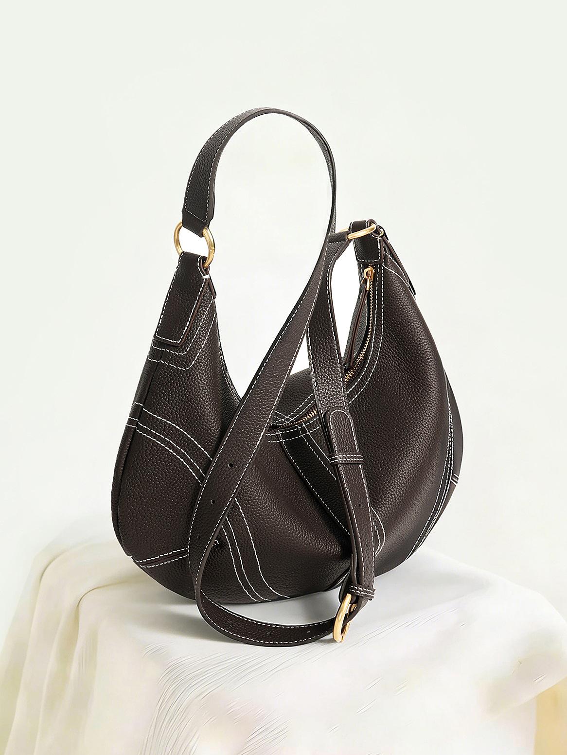 

Bags Crossbody bags Women s large capacity armpit bags Leather casual dumpling bags Handbags Fashion casual croissants