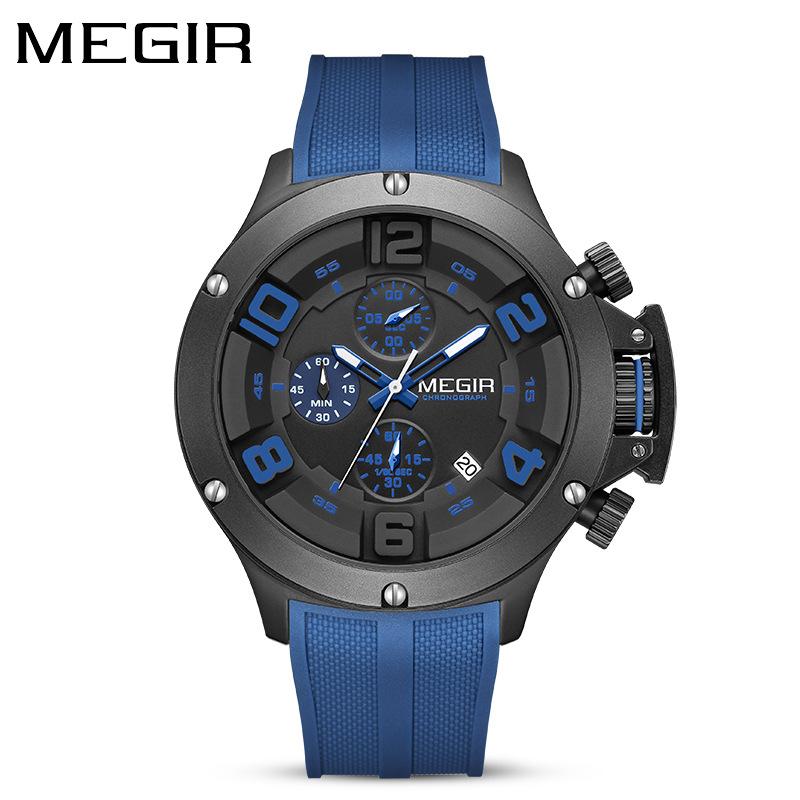 Men'S Multifunctional Chronograph Sports Fashion Silicone Strap 8115