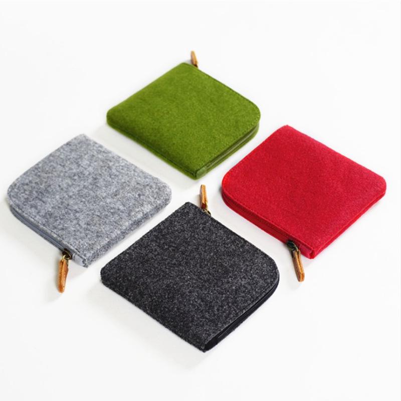 Customized Felt Zipper Coin Purse & Phone Holder with Logo