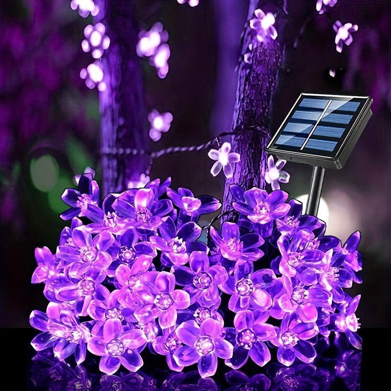 LED Solar Cherry Blossom String Light Outdoor Waterproof Fairy Lights Courtyard Decoration Atmosphere Light for Lawn Garden