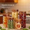 Acacia Wood Lid Airtight Borosilicate Glass Storage Jar for Cereal, Grains, and Coffee Beans