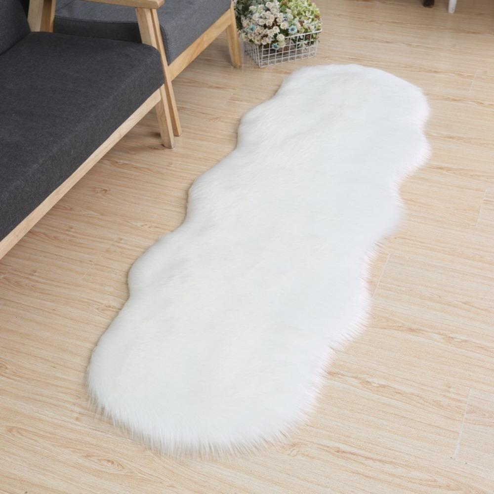 Non Slip Plush Rug Irregular Irregular Fur Rug Washable Faux Fluffy Rug Bedroom