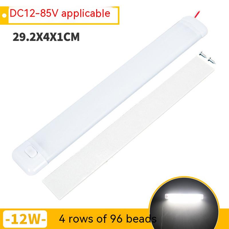 

Ультратонкая 96/126 светодиодная внутренняя световая панель 12 В-85 В с выключателем - универсальная лампа для салона автомобиля/грузовика/дома на колесах (29,2 см) 96 LED белый