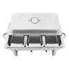 3-Kammer 9L Edelstahl Bain-Marie Speisenwärmer mit Deckel Aufwärmbehälter Set Bain-Marie, für Catering, Buffet und Party