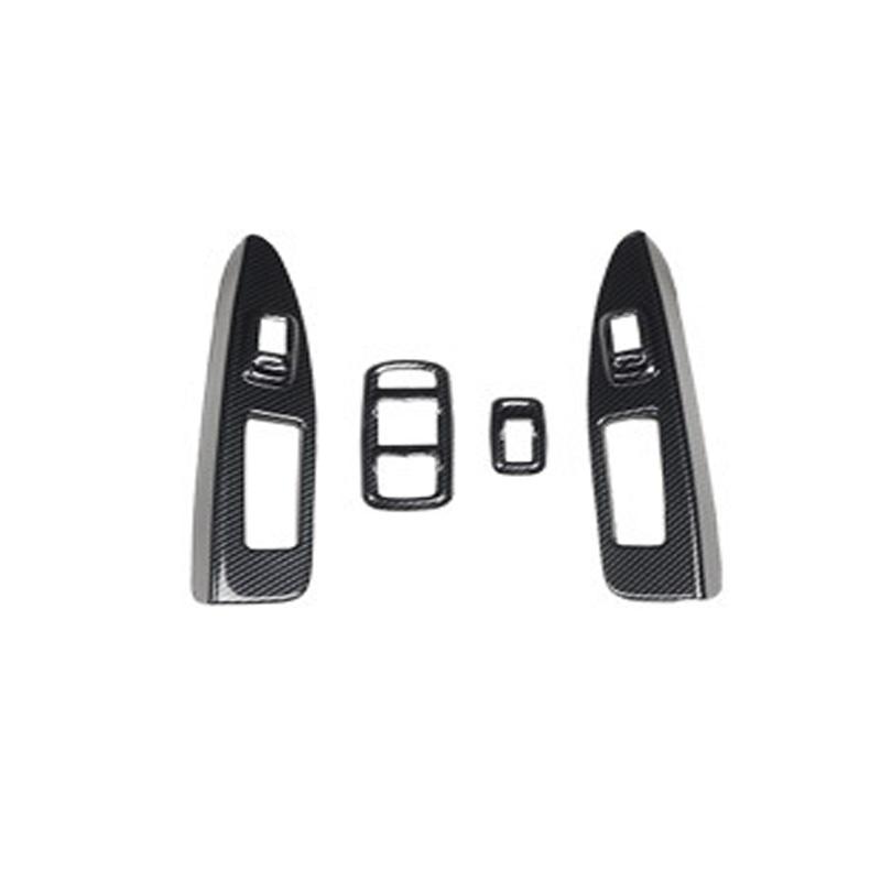 For Ford Fiesta 2009-2013 Carbon Fiber Gear Shift Panel Door Handle Bowl Steering Wheel Multimedia Knob Trim Sticker