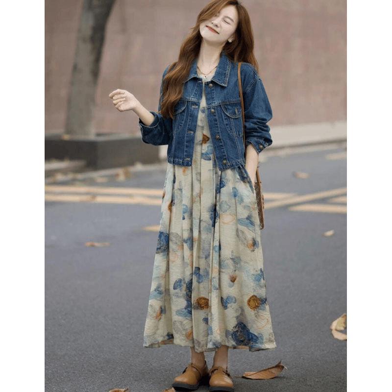 Set de rochii cu picturi în ulei de primăvară 2025 - la modă, elegantă, care sfidează vârsta