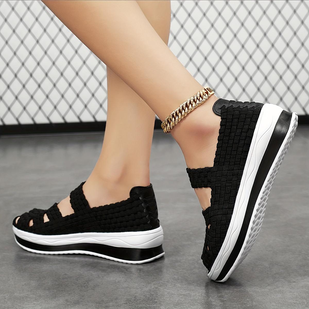 

Ladies Handmade Woven Shoes with Trendy Color Matching, Breathable and Casual Sports Shoes for Women 42