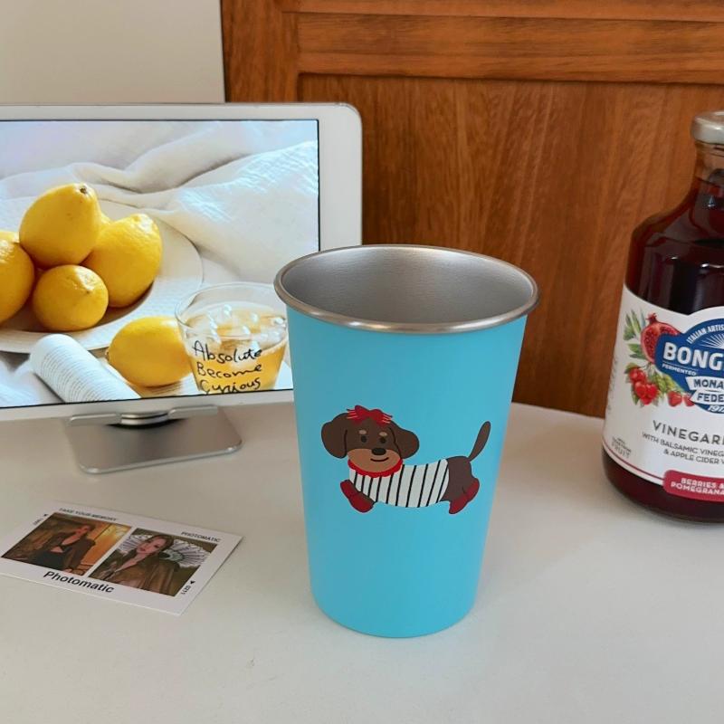 

Funny Dachshund Printed Toothbrush Cup 304 Stainless Steel Durable Water Cup Suitable For Traveling Drinking Water Washing Cup синий