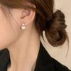 Huajie Light Luxury Imitation Pearl Earrings Woman Elegant Inlaid Bright Zirconia Stud Earrings Banquet