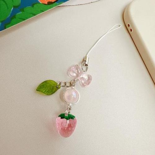 Fashion Pearl Love Bow Beaded Phone Chain Lanyard Jewelry for Women Sweet Five Pointed Star Non Slip Phone Case Rope Accessories