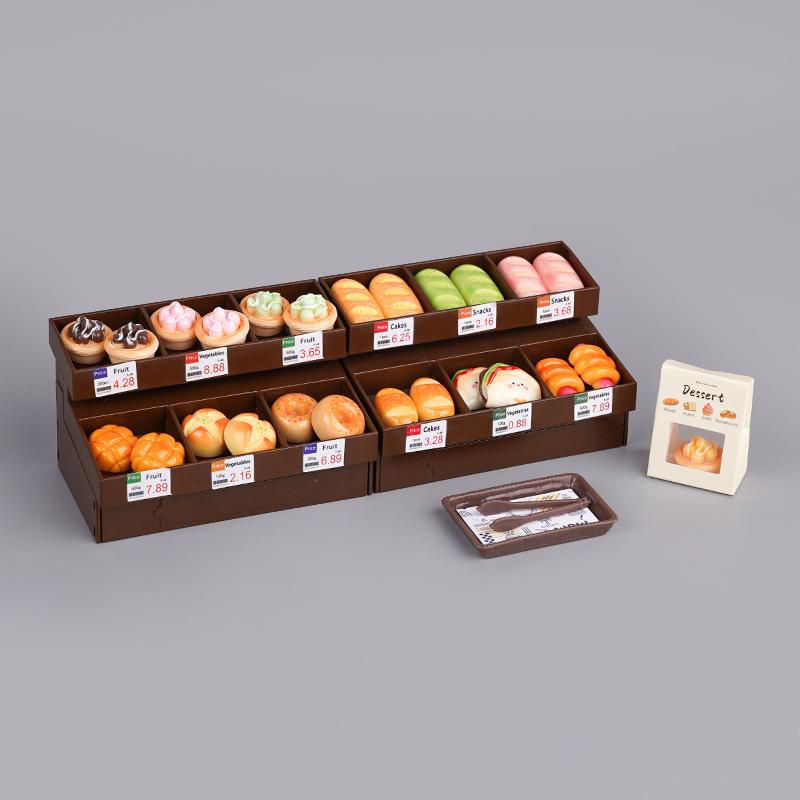 Miniature Mini Edible Play Breadboard Shelf Doll Real Snack Model Children'S Play House Toy Scene Small Ornament