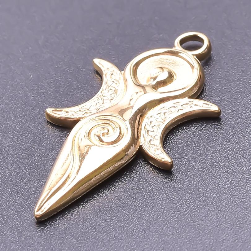 5pcs/Lot New Moon Charm No Fade Stainless Steel Pendants Charms In Bulk DIY Jewelry Making Supplies Witch Knot Star Accessories