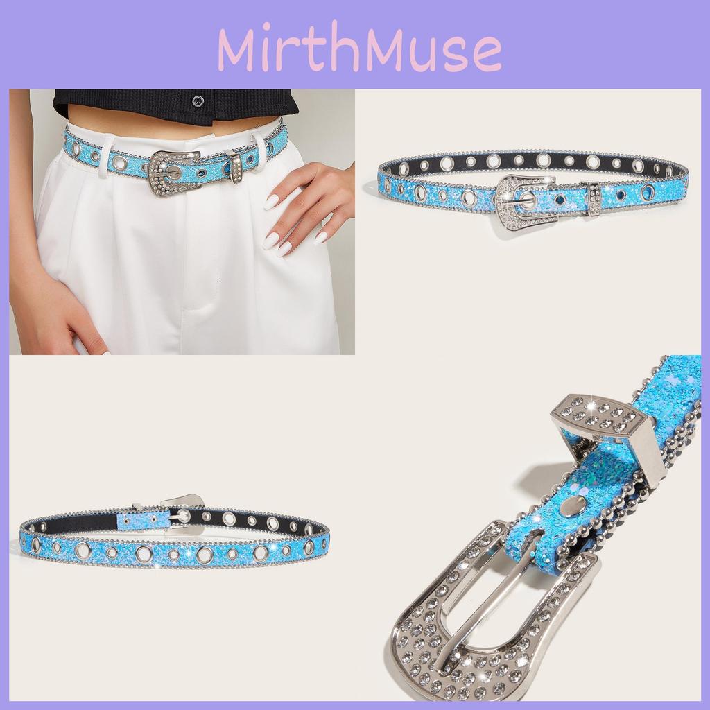 Minimalist Pu Leather Belt With Sparkling Crystal Decor For Womens Fashion And Denim Styling