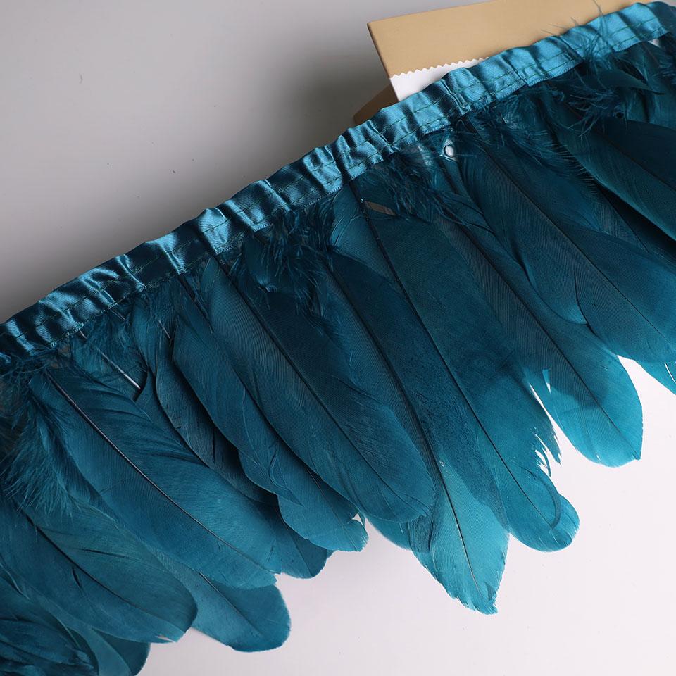Feather10Meters Goose Feather Fringe Ribbon Handicraft Accessories White Swan Feathers Trims Carnival Plumas Dress Decoration